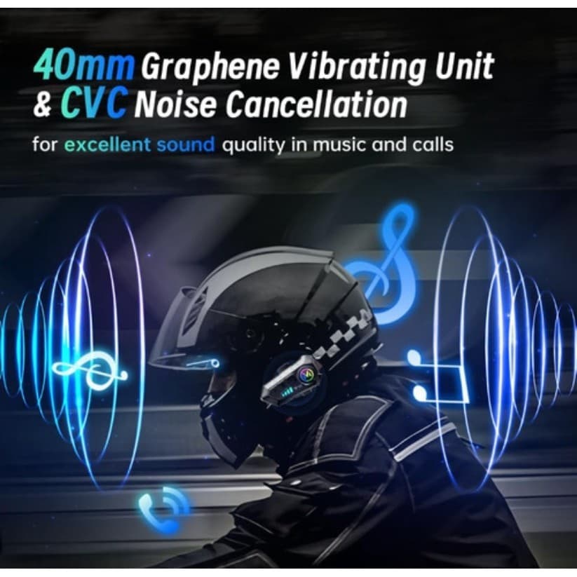 Fone De Ouvido Para Capacete Bluetooth Headset Rgb Sem Fio - 4