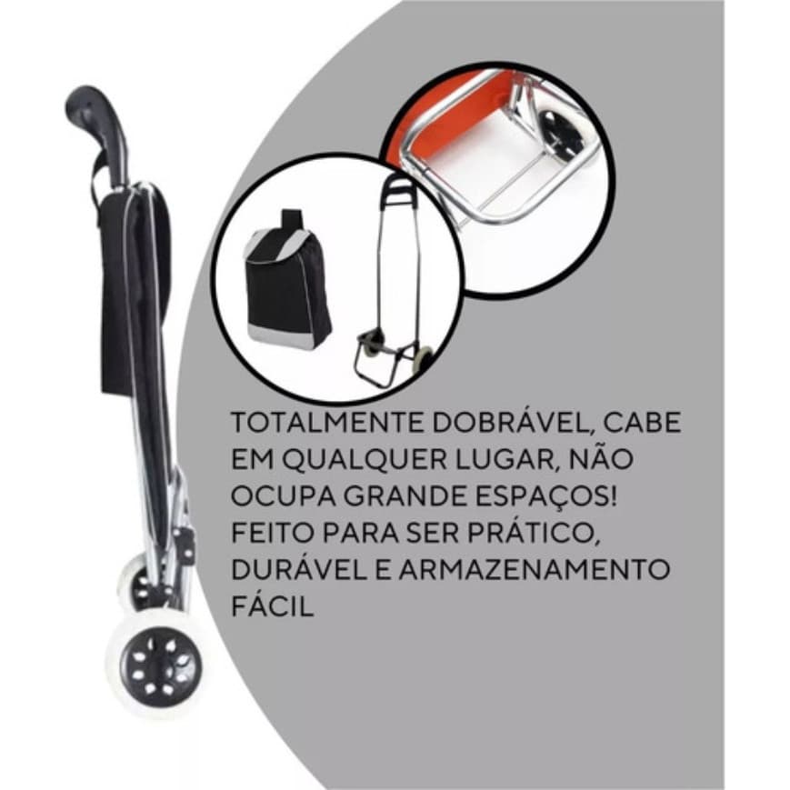Carrinho Feira Dobrável Reforçado 30kg Supermercado - 4