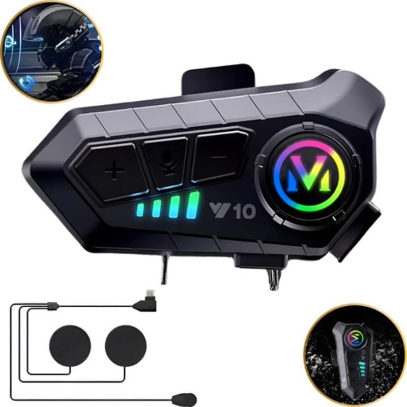 Fone De Ouvido Para Capacete Bluetooth Headset Rgb Sem Fio - 1