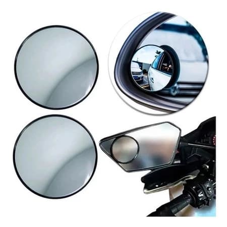 kit 2 Espelho Retrovisor Convexo Auxiliar Vidro 5cm Carro Moto - 1
