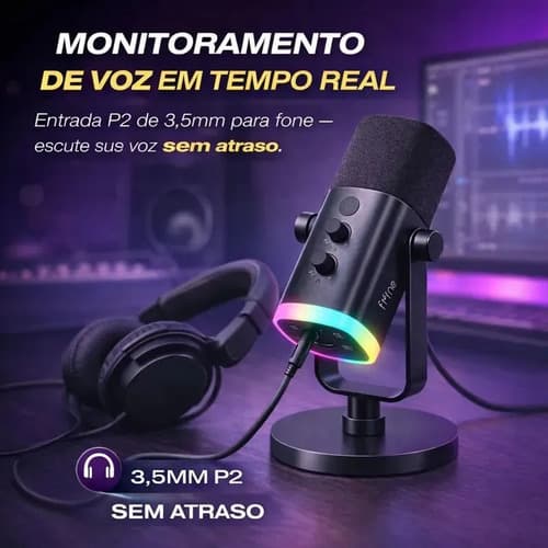 Microfone Fifine Usb/xlr Am8 Dinâmico Cardioide Cor Preto - 5
