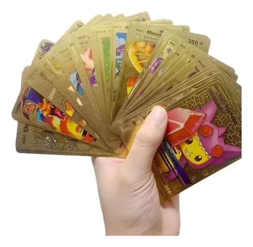 Kit 55 Cartas Pokemon Folha De Ouro Douradas Edicao Limitada - 3