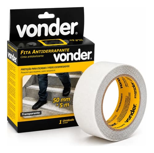 Fita Antiderrapante 5m X 50mm Segurança Transparente - 1