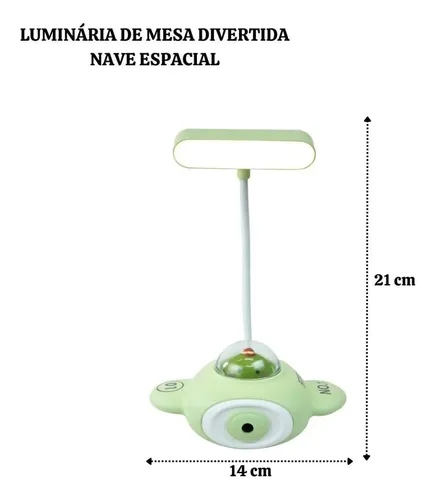 Luminária De Mesa Abajur De Quarto Infantil Usb  Lilás - 4