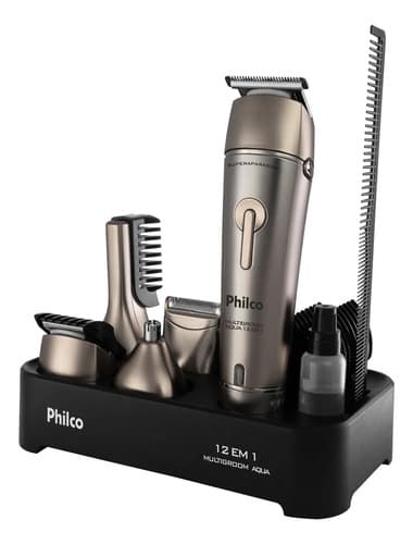 Aparador De Pelos Philco Pap15 Multigroom Aqua 12 Em 1 Cor Prata 127/220v - 1