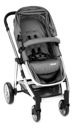 Carrinho De Bebê De Paseio Travel System Infanti Epic Lite Ts Trio Grey Classic Prateado - 1