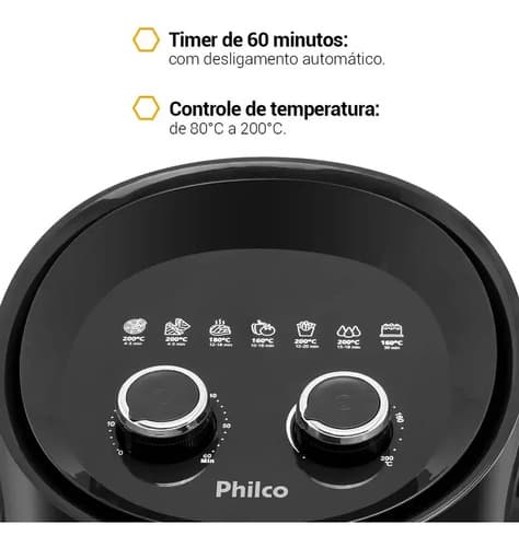 Fritadeira Air Fry Philco Pfr15 Gourmet Black Preto 220v - 6