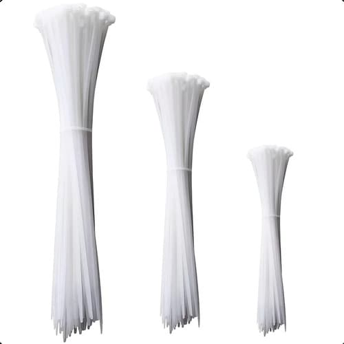 Kit 150 Presilha Abraçadeira Enforca Gato Nylon  3 Tamanhos Branco - 1