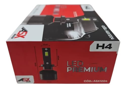 Kit Led Premium 18000lm H4 9v-100v 100w 6000k Asx1204 H4 Preto Branco-frio - 7