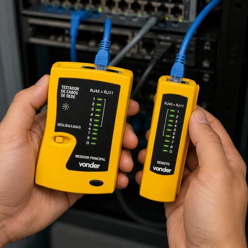Testador De Cabo Rj45 Rj11 Rj12 Continuidade Par Trançado - 5