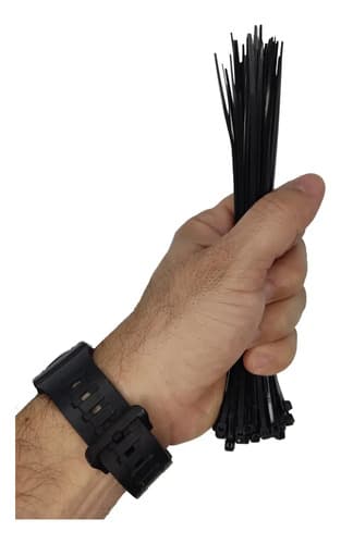 500un Presilha Enforca Gato Nylon Abraçadeira Fita 3x200mm Preto - 2