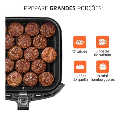 Fritadeira Air Fryer Mondial Grand Family 5 Litros Afn-50-bi Cor Preto E Inox - 3