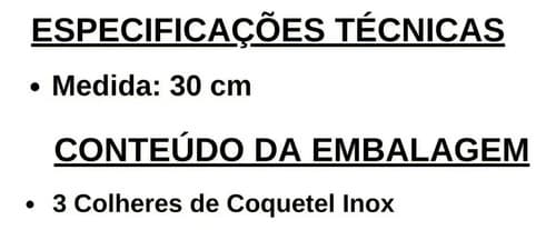 Kit 3 Colheres Longas Inox 30 Cm Para Suco Bebida Jarra Inox - 4