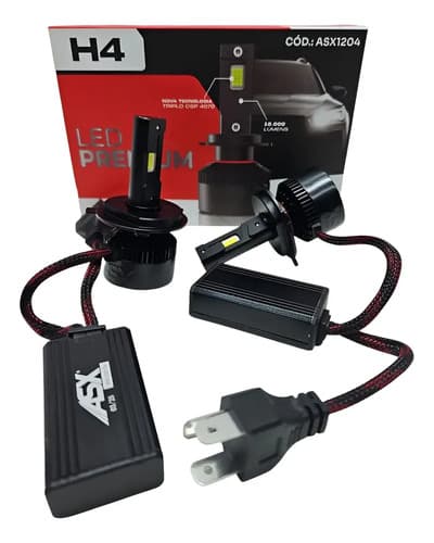 Kit Led Premium 18000lm H4 9v-100v 100w 6000k Asx1204 H4 Preto Branco-frio - 1