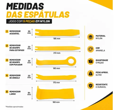 Jogo De Espátulas Removedoras Em Nylon 5 Peças Vonder - 6