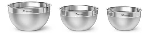Electrolux Kit Bowls Tigelas Em Inox Com Tampa Plástica 3 Unidades Utensílios Domésticos De Cozinha - 3