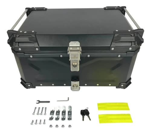 Bau Moto Bauleto Universal 65l Traseiro Para 2 Capacetes Preto - 4