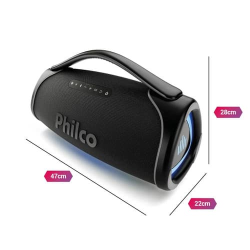 Caixa De Som Boombox Philco Extreme Bluetooth V.5.4 300w Pbx01 (novo Com Caixa Aberta) Preto 127/220v - 7