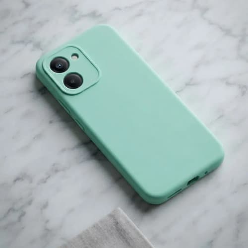 Capa Silicone Aveludada Compatível Moto G06 Verde Água / Menta - 1