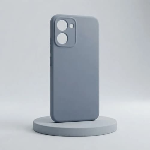 Capa Silicone Aveludada Compatível Moto G06 Cinza / Azul Acinzentado - 4