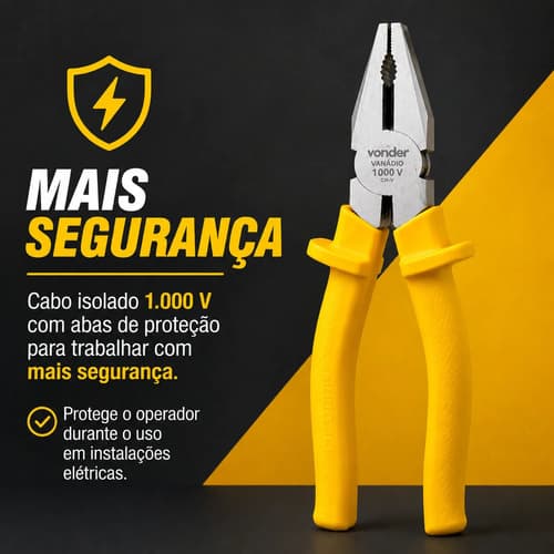 Alicate Universal 8 Pol Cabo Isolado 1000v Vonder - 2