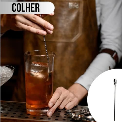 Kit Coquiteleira + Dosador + Socador P/ Drinks E Bebidas - 8