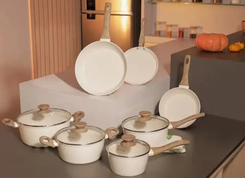 Conjunto De Panelas Com 10 Peças Cook Marmol Vanila - 2