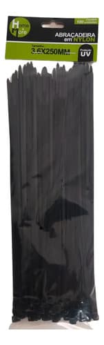 Kit 500 Fita Hellerman Cinta Plástica Enforca Gato 5 Tamanho Preto - 5