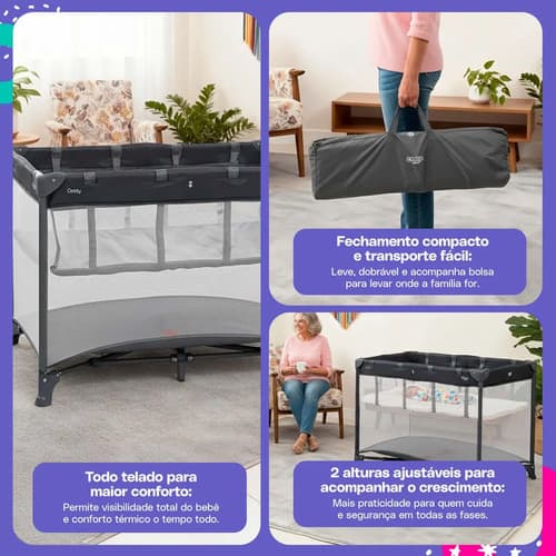 Berço Cosco Kids, Cozzy, Cinza Lápis - 7