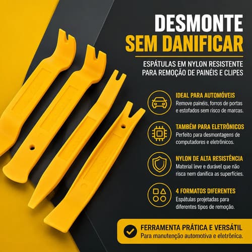 Jogo Espátulas Vonder Nylon 4 Peças Removedor Painel - 2