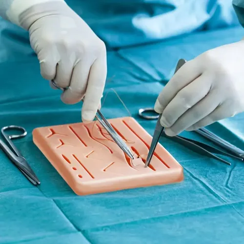 Pele Simulador De Sutura Silicone 3 Camadas Pele De Sutura Almofada Para Treinamento Cirúrgica De Operação De Feridas Pogala - 2