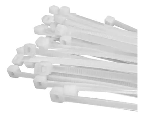Kit 150 Presilha Abraçadeira Enforca Gato Nylon  3 Tamanhos Branco - 4