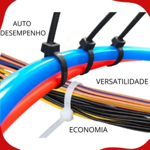 Abraçadeira Em Nylon 400mm X 5,0mm 100 Unidades Branco Branco - 6