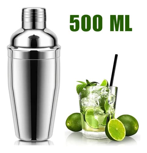 Kit Coqueteleira Inox Socador Batida Caipirinha + Brinde Pra Prateado - 2