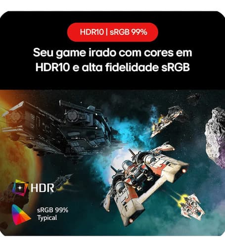 Monitor Gamer LG Ultragear 24 24gs60f-b Ips Full Hd 180hz 1ms (gtg) Nvidia® G-sync® Amd Freesync Hdr10 Srgb 99% Hdmi Displayport Preto 127/220v - 6