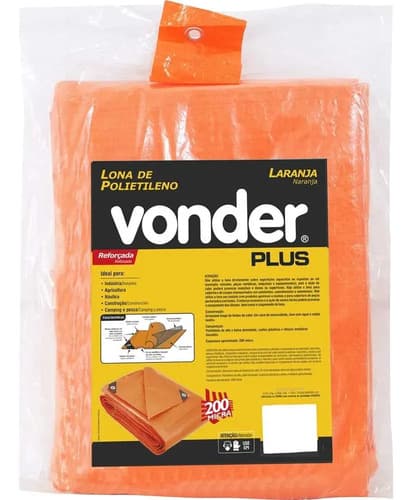 Lona Reforçada Vonder Polietileno Laranja 12 M X 8 M - 2