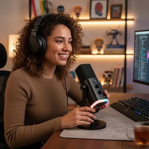 Microfone Fifine Usb/xlr Am8 Dinâmico Cardioide Cor Preto - 10