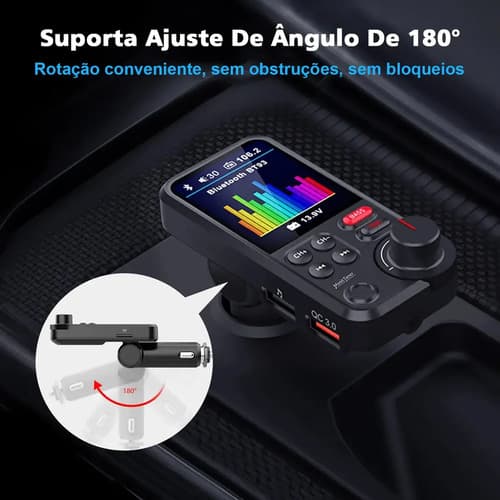Adaptador Bluetooth Carro 12/24v Transmissor Cigarro Audio - 2