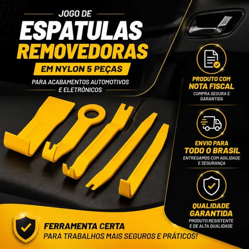 Jogo De Espátulas Removedoras Em Nylon 5 Peças Vonder - 7