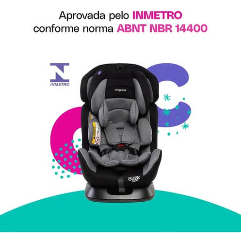 Cadeirinha Cosco Kids, Progress, 0 A 36kg, Cinza Mescla Cinza/preto - 7