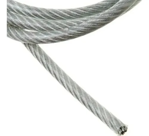 50 Mts Cabo De Aço 6,00mm 6x19 Revestido Em Pvc Cristal - 2