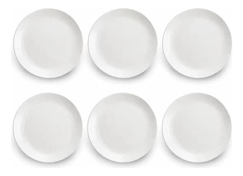 Jogo 6 Pratos Rasos Ceramica 27cm Branco - 2