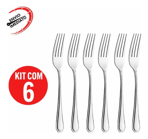 Kit Garfos De Inox 6 Pecas Para Cozinha Cinza - 3