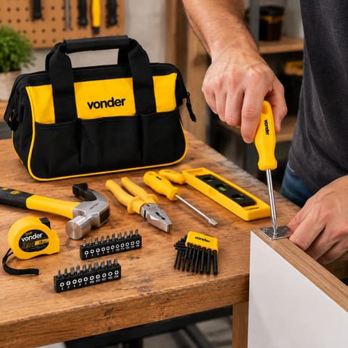 Kit Ferramentas 36 Peças Vonder Manutenção Reparo Bolsa Lona Amarelo E Preto - 4