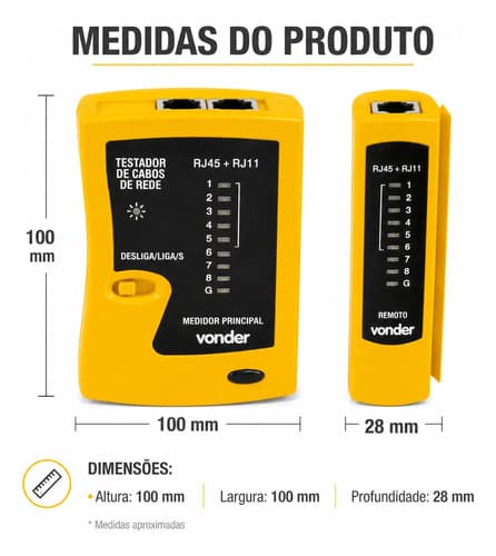Testador De Cabo Rj45 Rj11 Rj12 Continuidade Par Trançado - 7