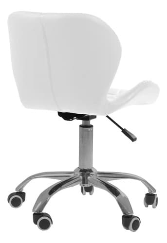 Cadeira Escritório Eiffel Slim Branco Giratória Altura Ajustável Couro Sintético - 4