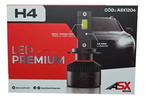 Kit Led Premium 18000lm H4 9v-100v 100w 6000k Asx1204 H4 Preto Branco-frio - 4