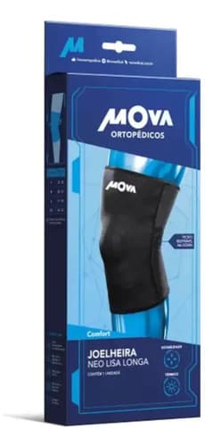 Joelheira Mova Neo Lisa Longa Confort Cor Preto Tamanho M - 3