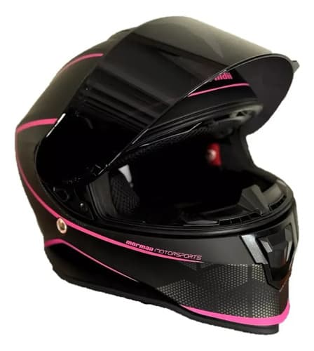 Capacete Mormaii M1 Classic Preto Fosco Rosa + Viseira Fumê Rosa Liso Fosco 53/54 - 3