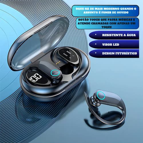 Fone De Ouvido Bluetooth Sem Fio Tws Esportivo Compatível Com Xiaomi Samsung Motorola Iphones Indicado Para Academia Corrida Bicicleta Patinete Piloto De Moto Som Potente Preto - 7